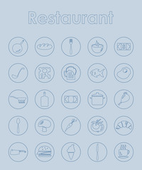 Wall Mural - Set of restaurant simple icons