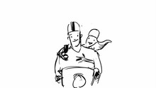 Couple On A Scooter Vector Sketch For Storyboard, Cartoon, Projects