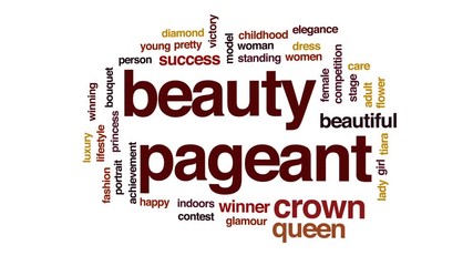 Poster - Beauty pageant animated word cloud, text design animation.