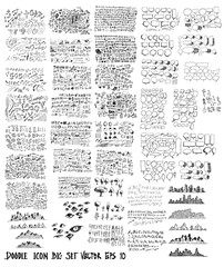 Wall Mural - MEGA set of doodles. Super collection of speech, business, media, tree, building, house, arrow, info doodle  eps10