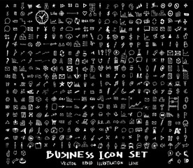 Wall Mural - Business, marketing, finance hand draw sketch vector doodle icons set on blackboard eps10