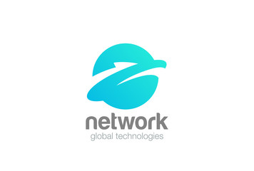 Poster - global data planet logo vector. world universe internet web icon