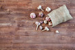 © 123object_stock - Garlic. Garlic Cloves and Garlic Bulb on a wooden vintage rustic table. Top View. Copy Space