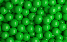Green Balls Background. 3D Rendering.