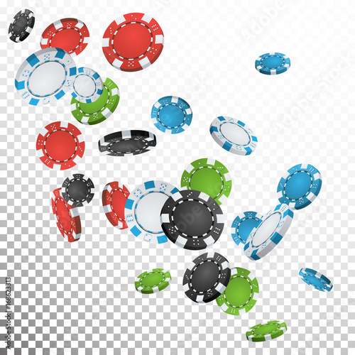 Fotomural Falling Casino Chips Vector