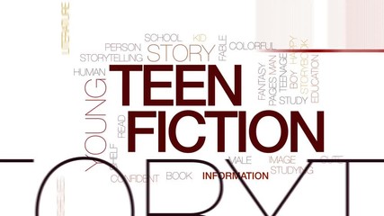 Sticker - Teen fiction animated word cloud, text design animation. Kinetic typography.