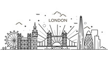 Linear Banner Of London City.