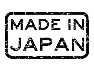 Wall Mural - Grunge black made in Japan square rubber seal stamp on white background