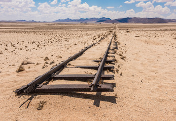 Wall Mural - Abandoned railway tracks in the desert, Namibia