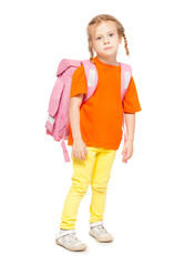 Little girl with schoolbag