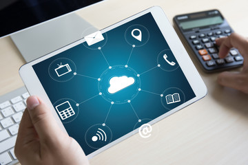 Poster -  Cloud Computing diagram Network Data Storage Technology Service