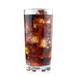 Cola in glass and ice cubes isolated on white background including clipping path