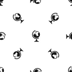 Poster - Globe pattern seamless black