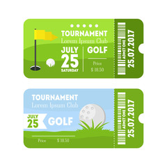 Wall Mural - Golf Sport Ticket Set. Vector