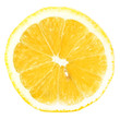Juicy yellow slice of lemon isolatedon a white background