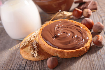 Canvas Print - bread with chocolate spread