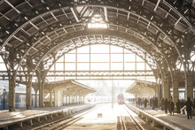Vintage Train Station With Metal Roof 