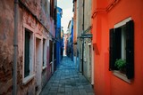 Fototapeta Uliczki - Colorful Burano street view