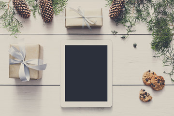 Fototapete - Christmas online shopping background