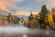 canvas print picture - Lake Autumn Foliage