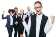 © LIGHTFIELD STUDIOS - cheerful businesswoman with colleagues