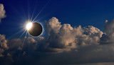 Fototapeta Krajobraz - Total solar eclipse, photograph of the phenomenon, Fiji Island year 2012