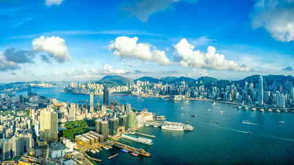 Fototapete - Panorama of Hong Kong City skyline