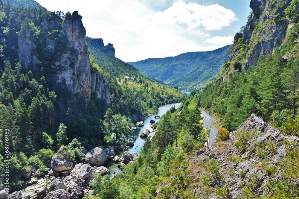 Vue du Point Sublime - Gorges du Tarn - obrazy, fototapety, plakaty 