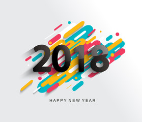 Wall Mural - New Year 2018 card on modern background.