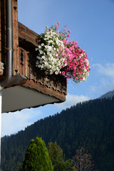 Sticker - Balkon mit Blumen