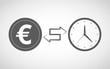 Time is money icon. Vector illustration