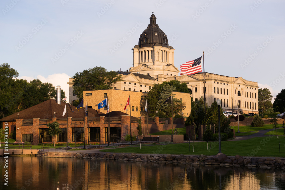 Sun Rising South Dakota State Capital Building Hughes County Pierre SD