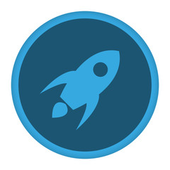 Sticker - App Icon blau Rakete