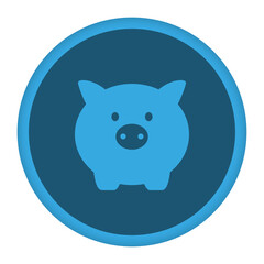 Wall Mural - App Icon blau Sparschwein