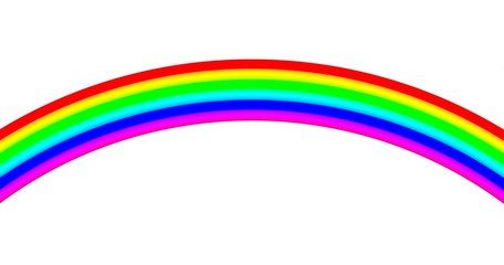 Wall Mural - animation set of 3 motion rainbow on white background with alpha-matte. nature design.