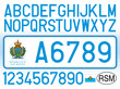 San Marino Republic car plate, letters, numbers and symbols