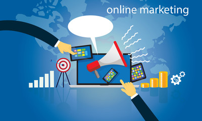 Wall Mural - business concept. internet online digital marketing vector