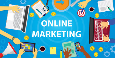 Wall Mural - business concept. internet online digital marketing vector