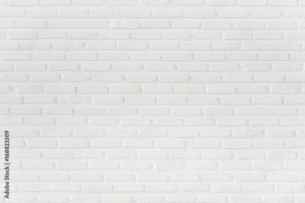 Pattern of white brick wall for background and textured, Seamless white brick wall background - obrazy, fototapety, plakaty 