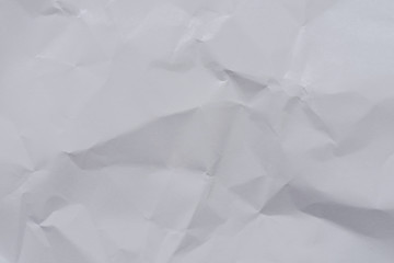 Poster - White crumpled paper background and texture, Wrinkled creased paper white abstract