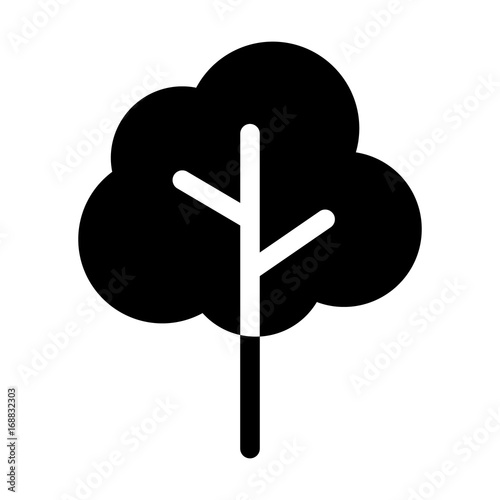 Fotografie, Obraz Simple cartoon tree / plant flat vector icon for nature apps and websites