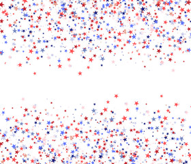 Red, blue and white stars with blank space in the centre, national USA flag colors.