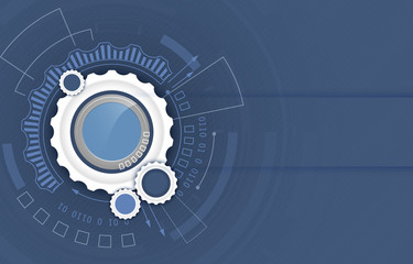 Poster - vector background. abstract futuristic hi-tech digital technology concept with gear wheel.