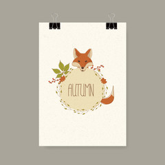 Wall Mural - Vector design of pastel colored, hand drawn style flyer. Vector Illustartion.