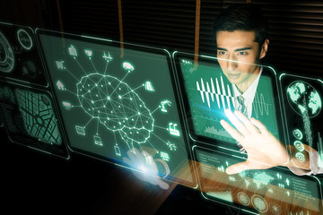 Poster - futuristic GUI. Artificial Intelligence. graphical user interface. head up display.