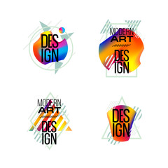 Fototapete - Vector frame for text Modern Art graphics for hipsters 2