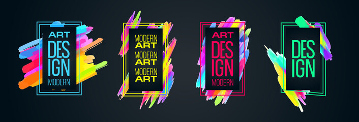Poster - Vector frame for text Modern Art graphics for hipsters