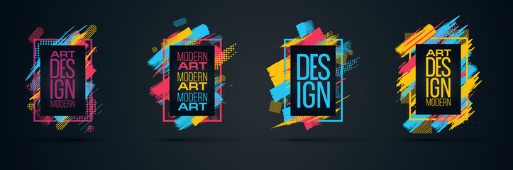 Poster - Vector frame for text Modern Art graphics for hipsters