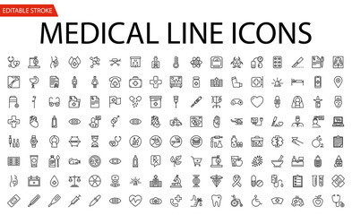 medical vector icons set.