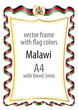 © saidauita - Frame and border of ribbon with the colors of the Malawi flag